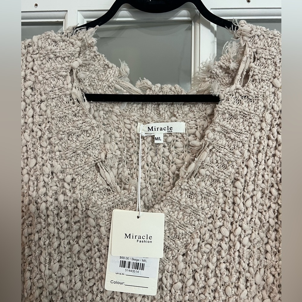 Distressed Beige Sweater! - Picture 6 of 8